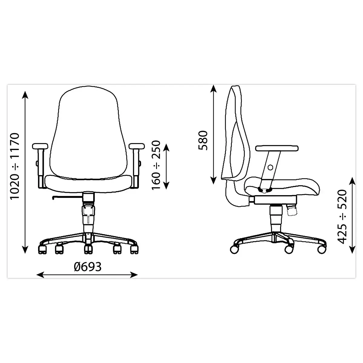 Si&egrave;ge de bureau ergonomique noir Bizzi 