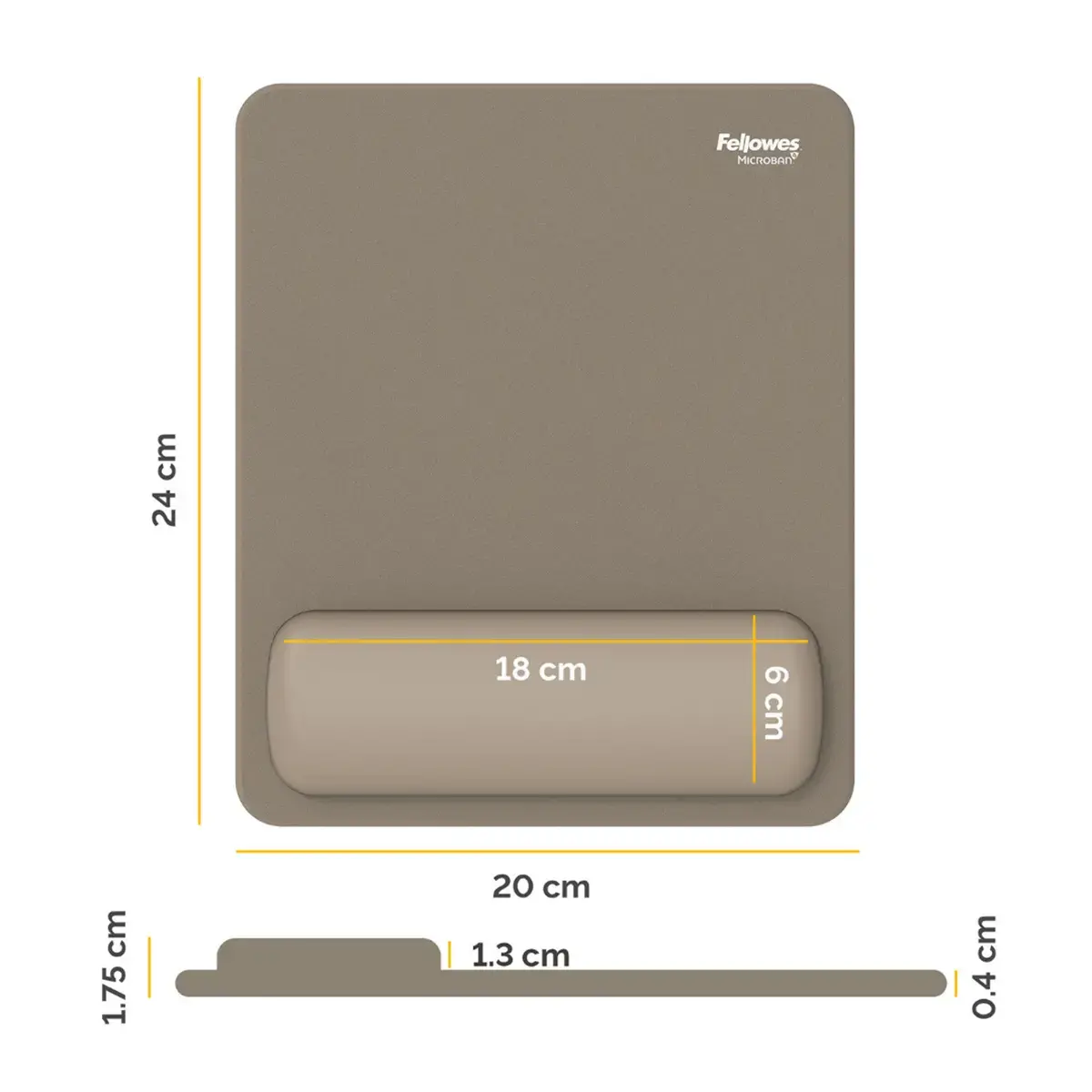 Tapis de souris repose-poignet Breyta - Sable - FELLOWES 