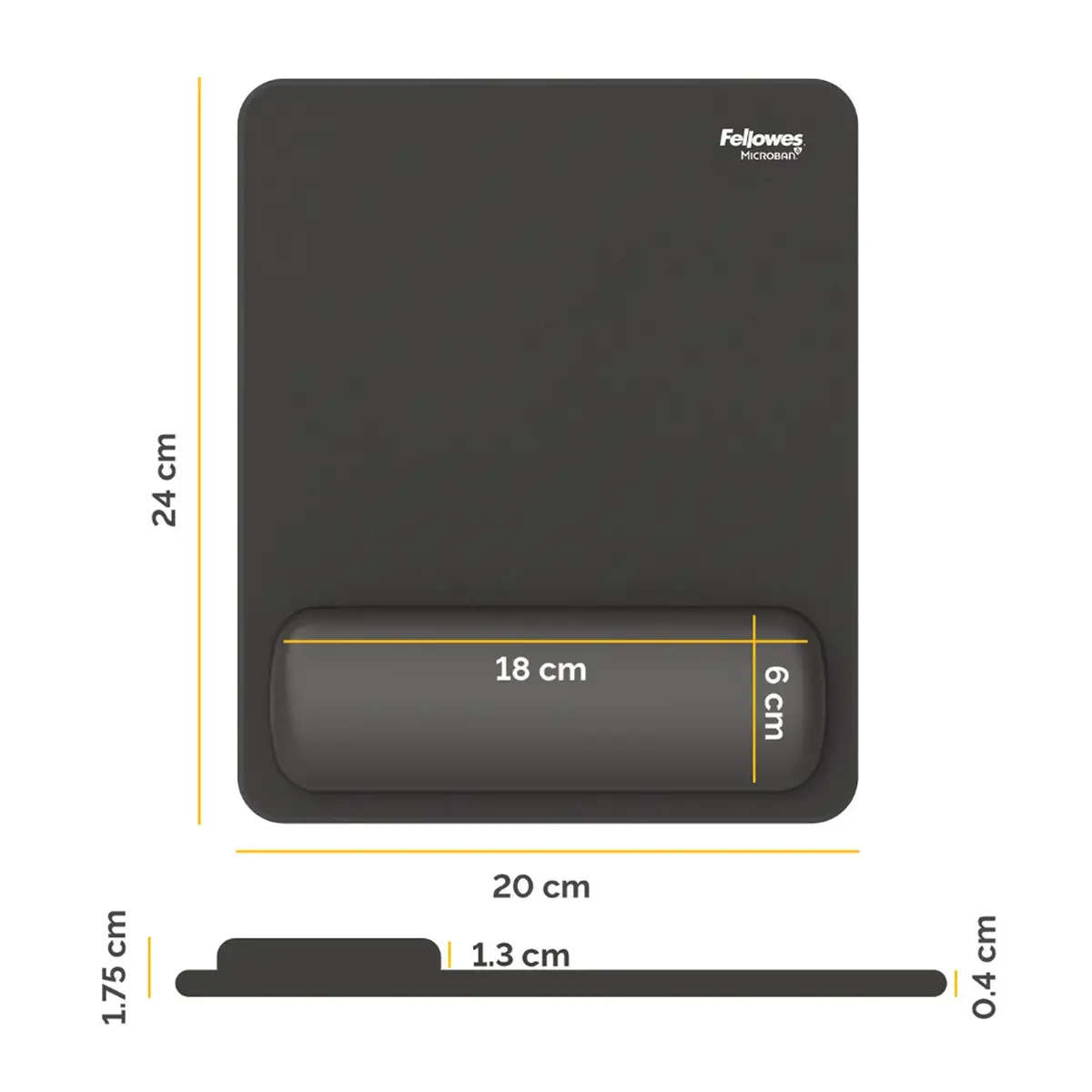 Tapis de souris avec repose-poignet Breyta - Noir - FELLOWES