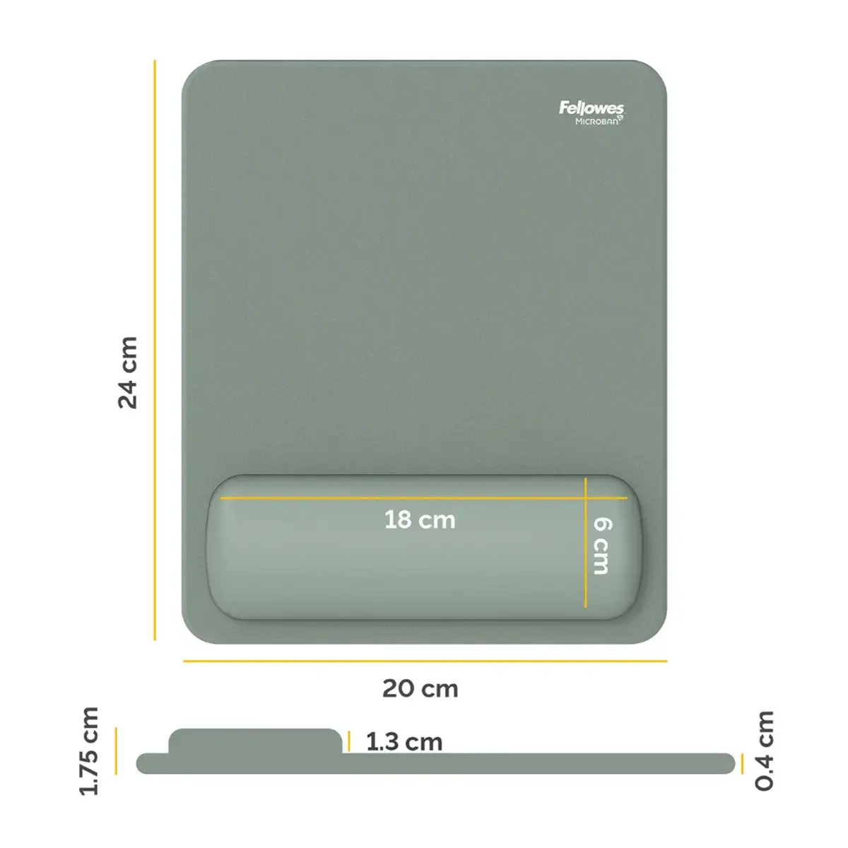 Tapis de souris avec repose-poignet Breyta - Vert sauge - FELLOWES
