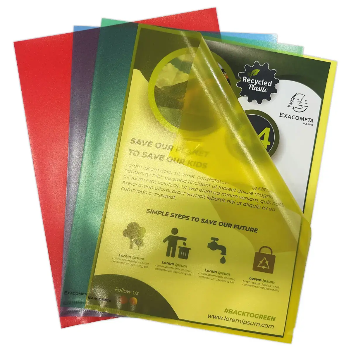 25 Pochettes coins Forever - Plastique recycl&eacute; 12/100e - EXACOMPTA 
