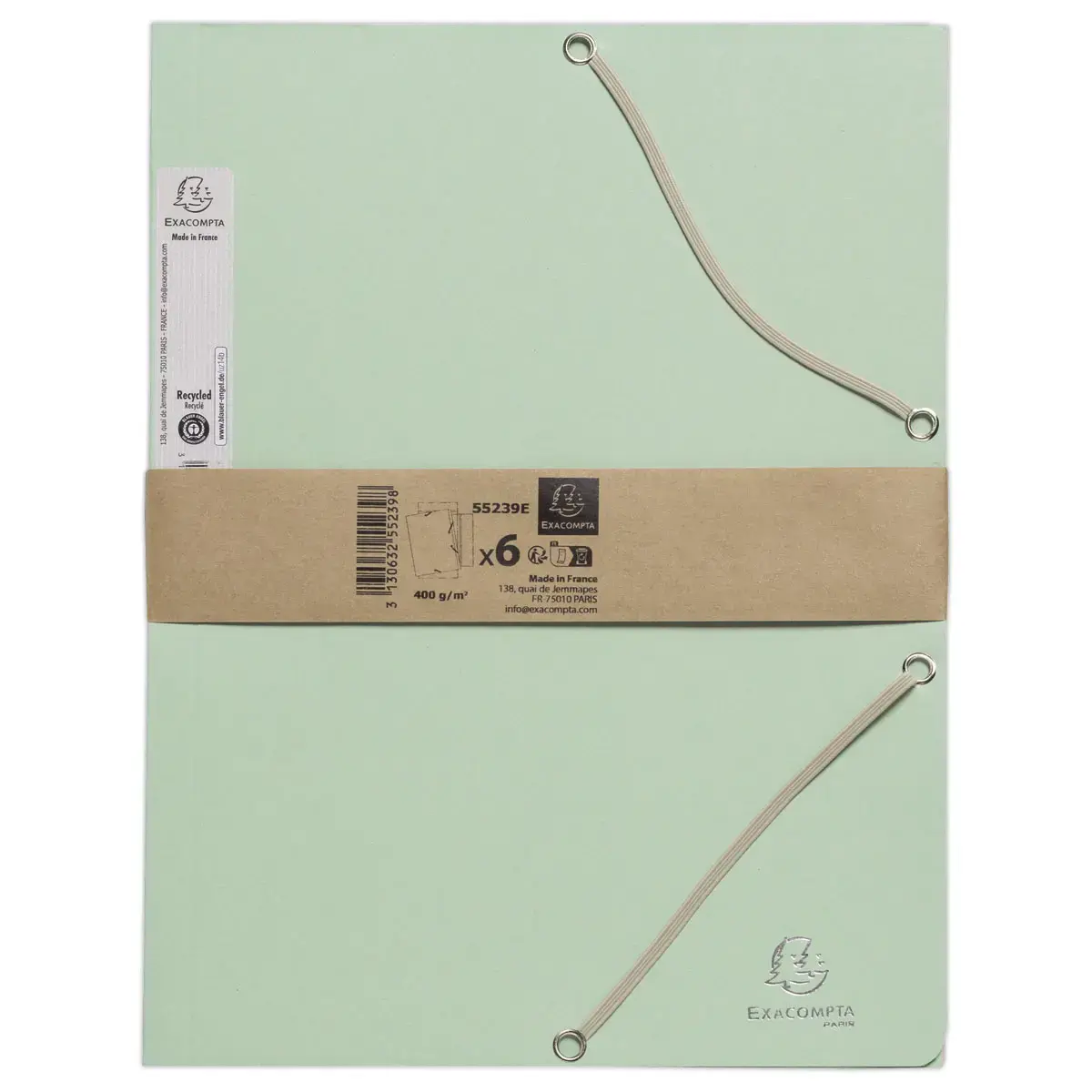 Chemise élastiques 3 rabats AutentiK - Carte recyclée - EXACOMPTA