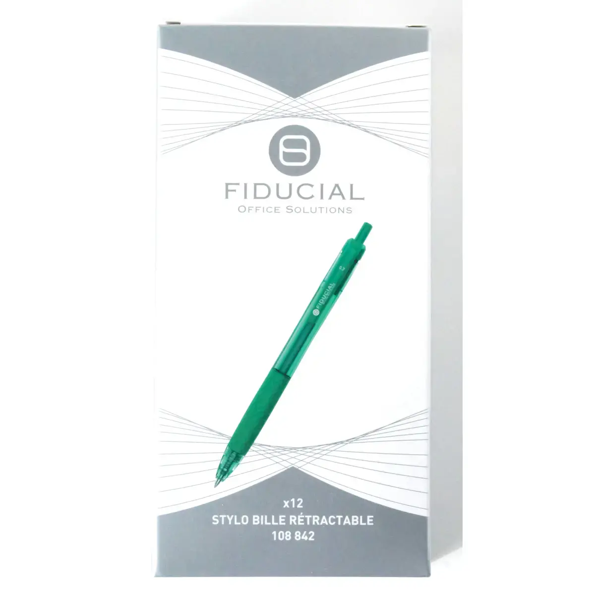 Stylo bille rétractable - Avec grip - Ecriture moyenne - Vert - FIDUCIAL