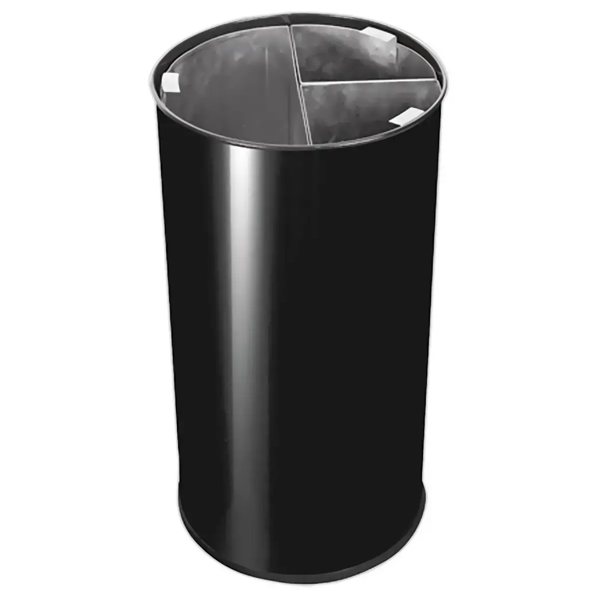 Collecteur tri sélectif - 3 compartiments - 60L - Noir.