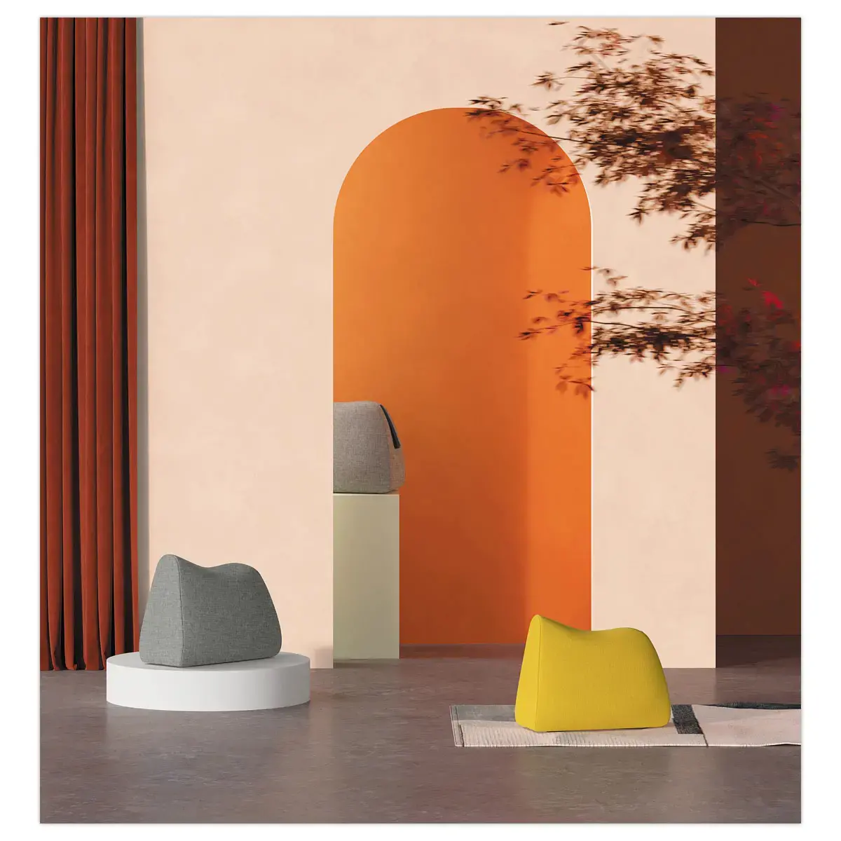 Pouf selle de cheval - Tissu