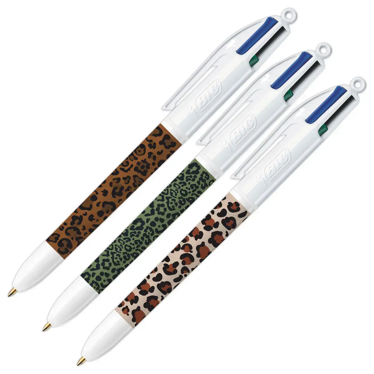 Stylo-bille 4 couleurs - Motif l&eacute;opard - BIC 