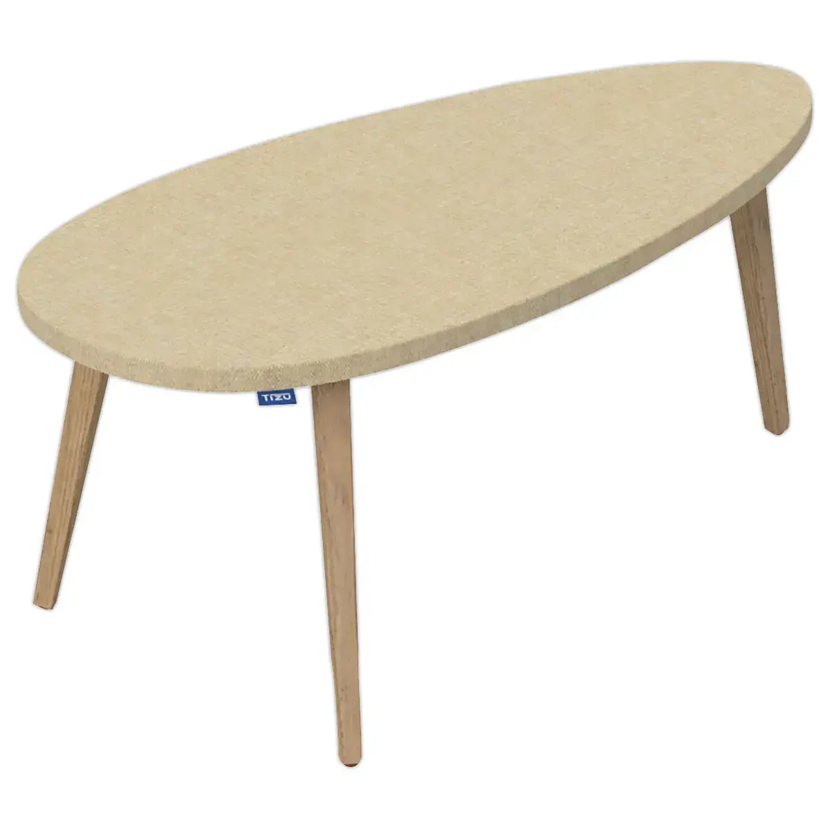 Table basse upcyclée Bellecombe - 95 x P 50 cm - Montée - Sable