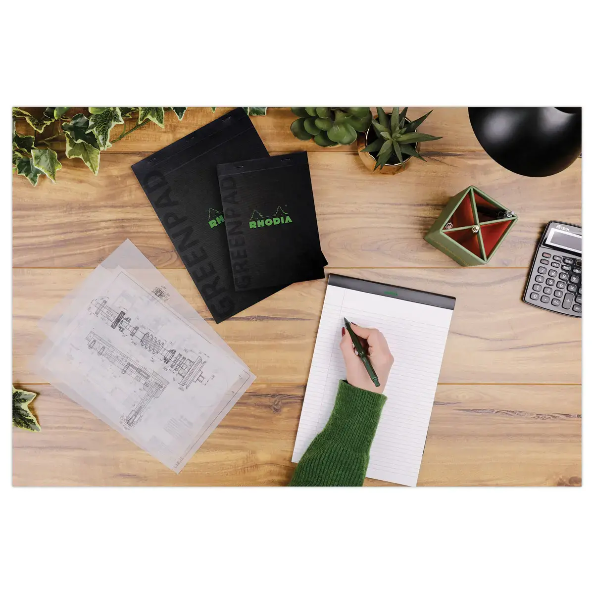 Bloc Greenpad recyclé - 5x5 - 70 feuilles - 90g - RHODIA