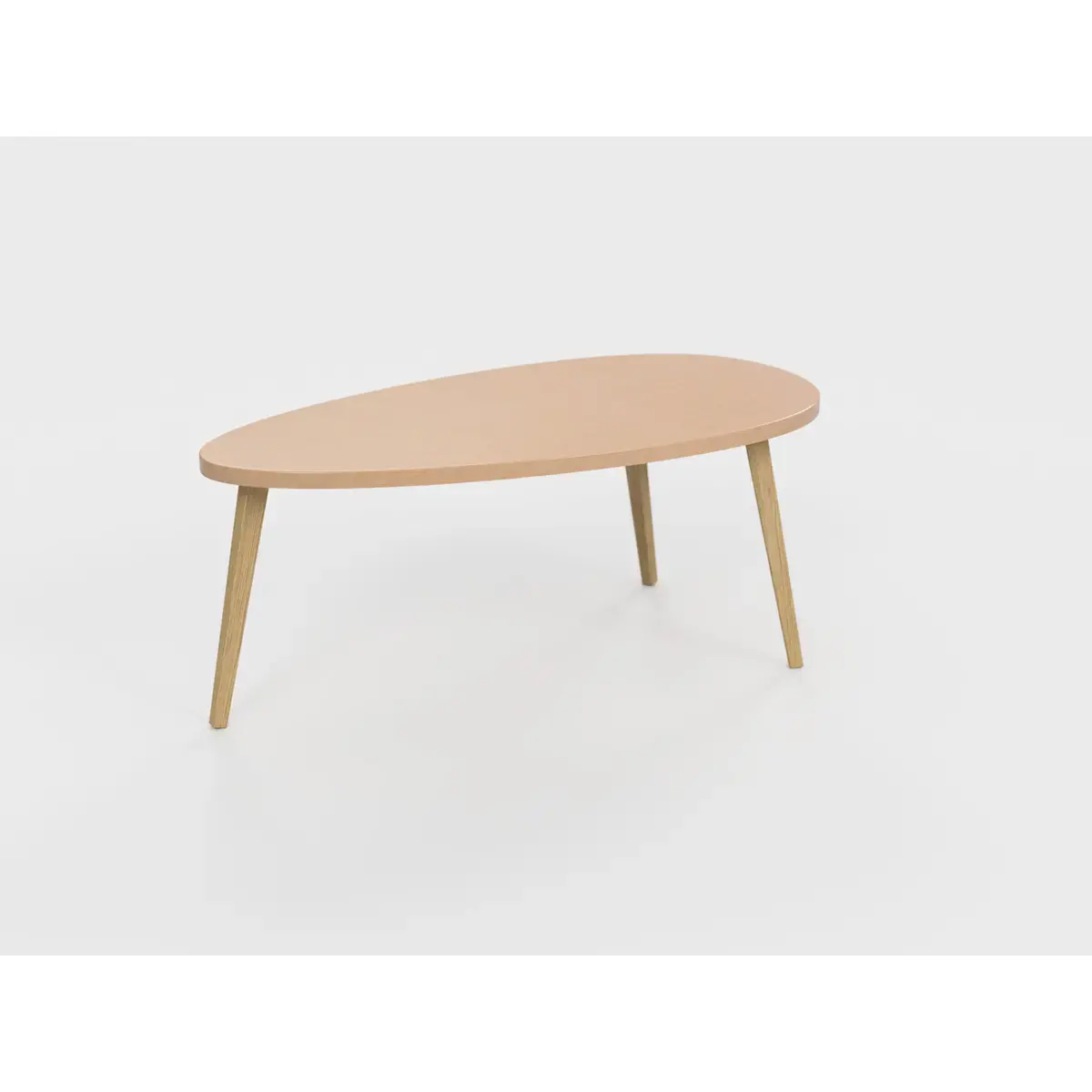 Table basse upcyclée Bellecombe - 95 x P50 cm - Montée - Camel
