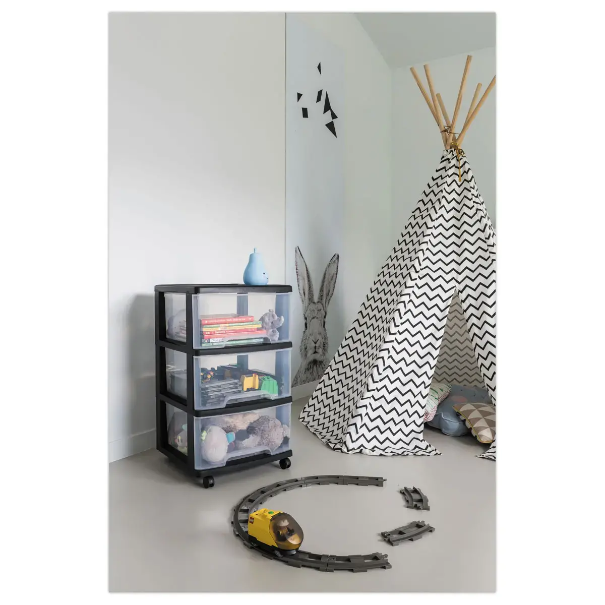 Tour de rangement - 3 X 20 L - Avec roues - CURVER 