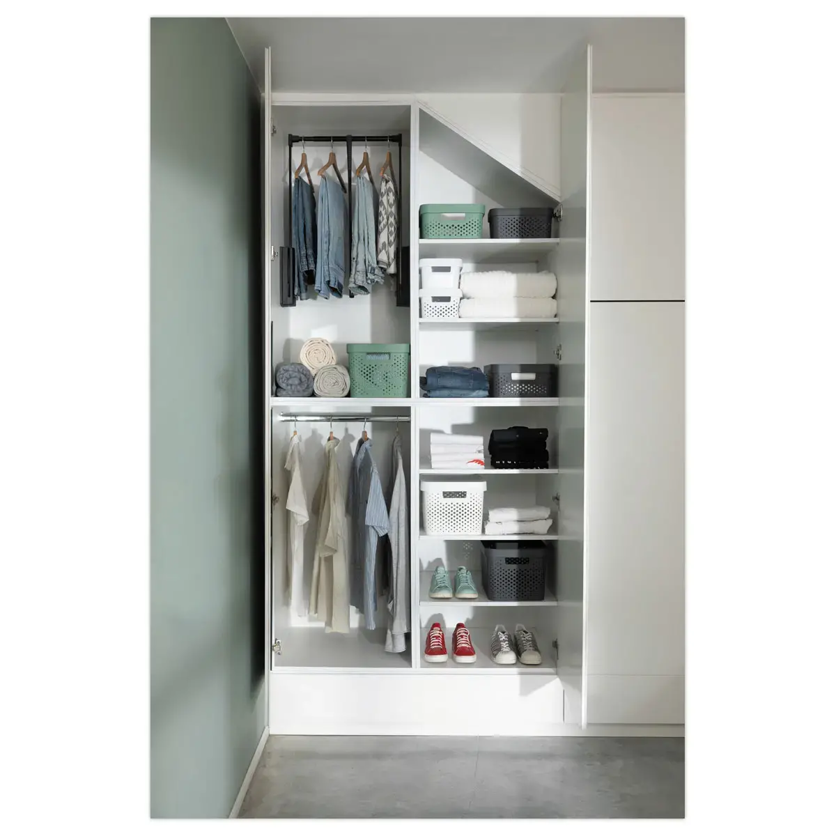 Panier de rangement Pixel 1.5L gris clair SUNDIS