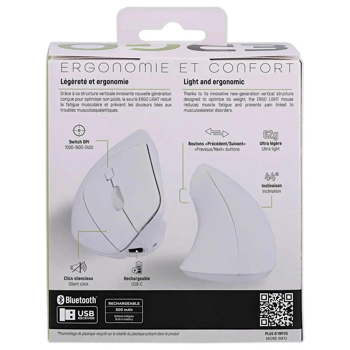 Souris ergo verticale - Blanc - T'NB 