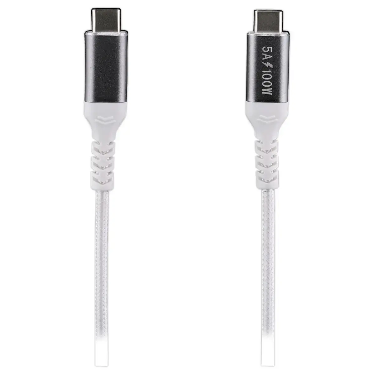 Câble 100W 2m USB-C/USB-C - Tressé - Blanc - T'NB