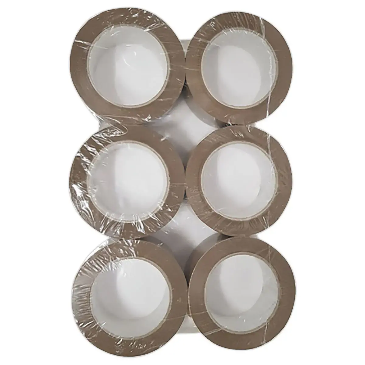 6 Rouleaux adh&eacute;sifs d'emballage - 100 m x 48 mm - Havane 