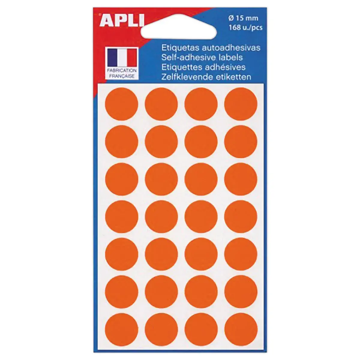 pastilles gommettes de signalisation rondes, Ø15 mm, orange