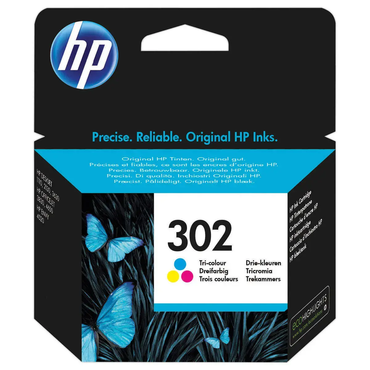 HP 302 cartouche d'encre 3 couleurs F6U65AE 