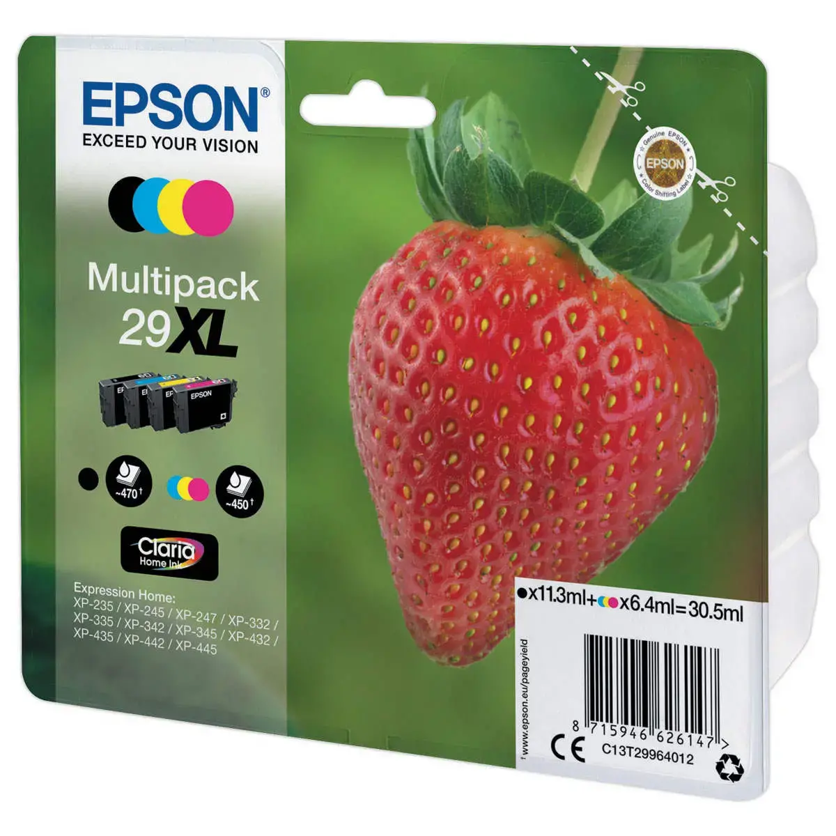 4 Cartouches - Compatibles imprimante T299640 - 4 couleurs - EPSON