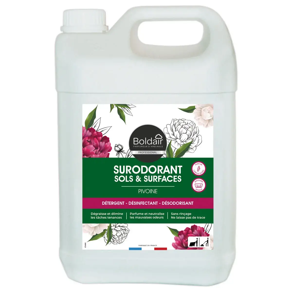 Nettoyant désinfectant - 5L - Parfum Fruits Rouges - BOLDAIR