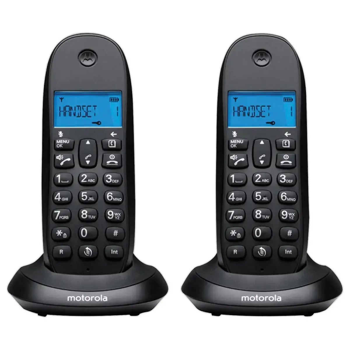 2 Téléphones Fixe Sans FIl C1002CB+ Noir - MOTOROLA