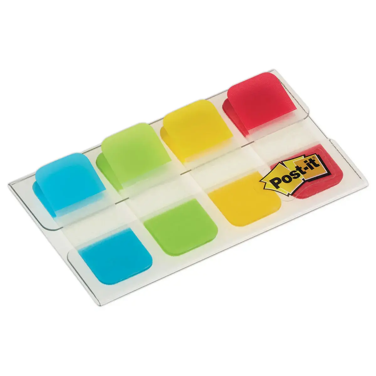 4 Marque-pages rigides - Bleu - Vert - Jaune - Rouge - 3M POST-IT