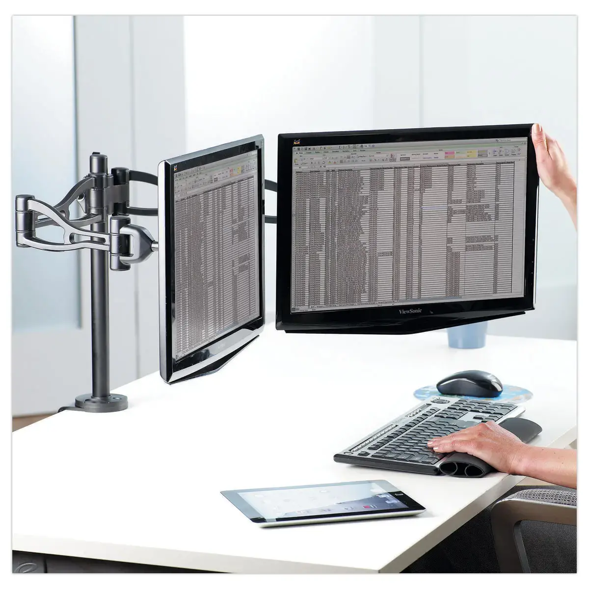 Bras porte-&eacute;crans double Vista - FELLOWES 