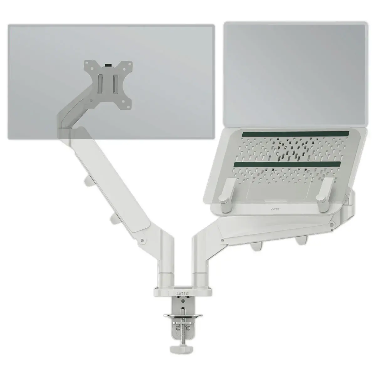Double Bras Ecran Pivotant & Inclinable avec support PC - LEITZ 