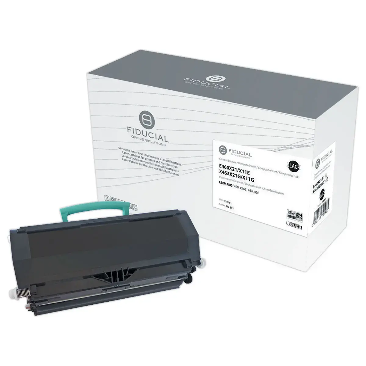 Toner équivalent Lexmark E460X21E très haute capacité - Noir - Fiducial
