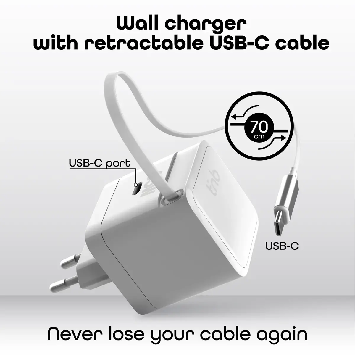 Chargeur GAN 3 USB 65W + câble