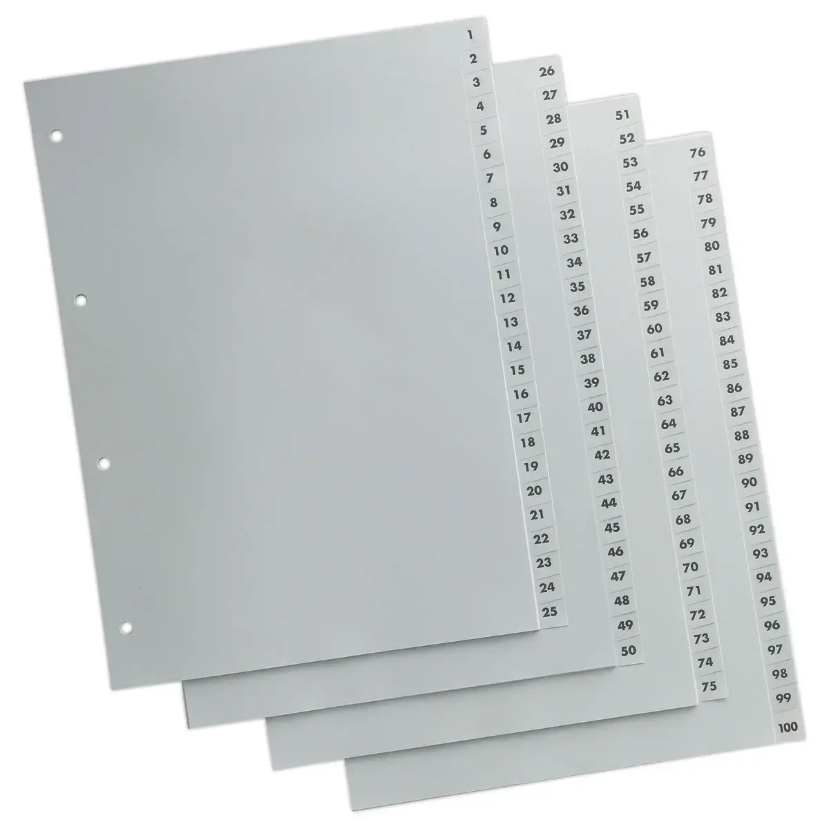 Jeu d'intercalaires numériques - A4 maxi - 100 touches - FIDUCIAL