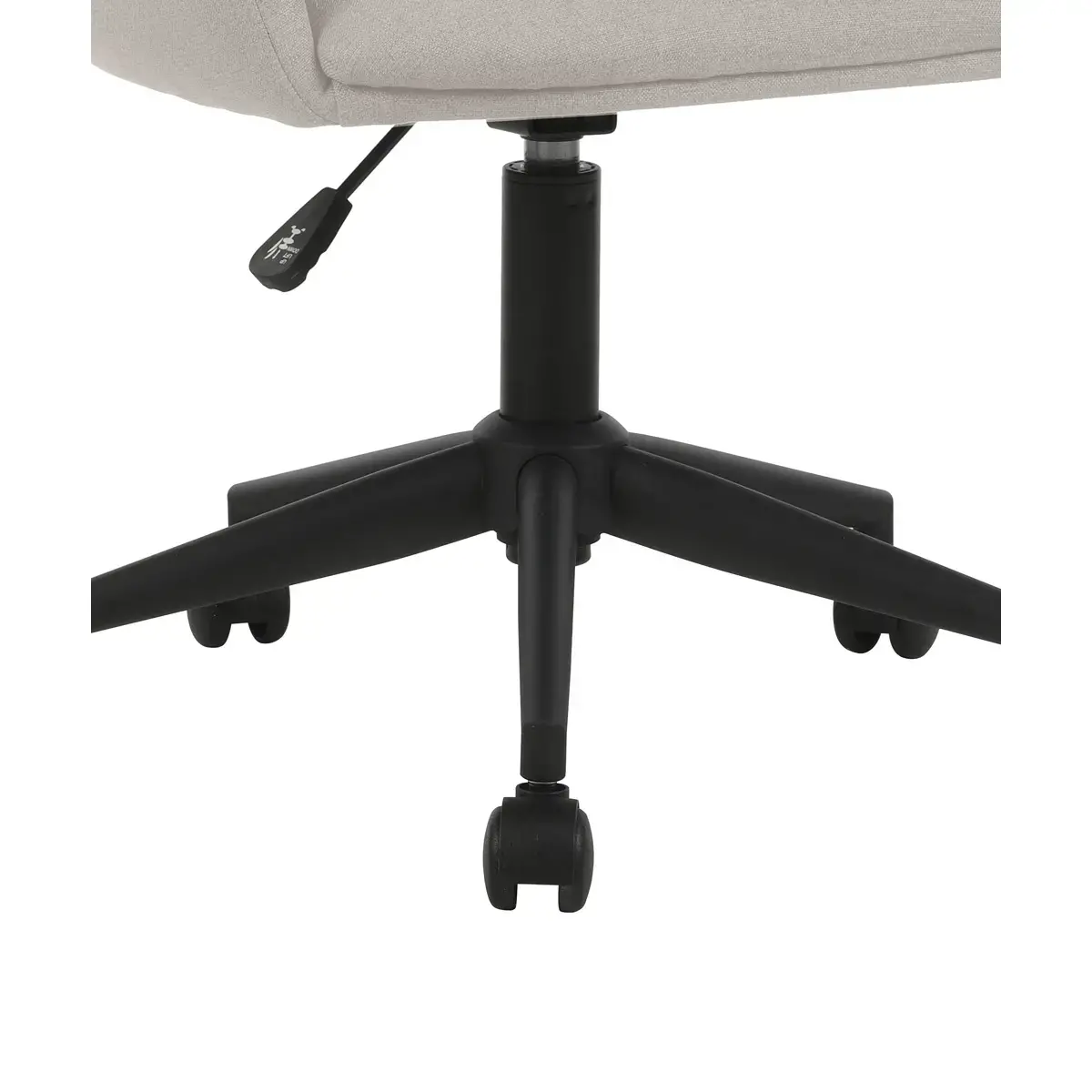 2 Fauteuil Arco avec Roues et Pi&eacute;tement M&eacute;tal Noir - Beige - GENERIQUE 