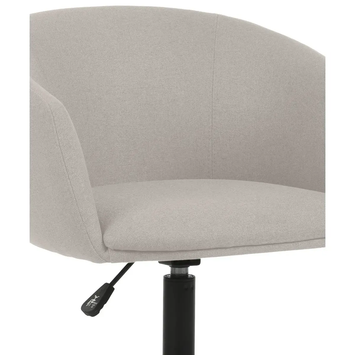 2 Fauteuil Arco avec Roues et Pi&eacute;tement M&eacute;tal Noir - Beige - GENERIQUE 
