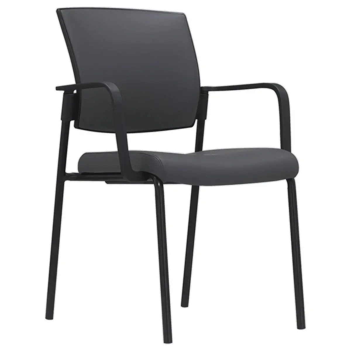 2 Chaise Synergy Gris Fonc&eacute; - Acier Robuste - GENERIQUE 