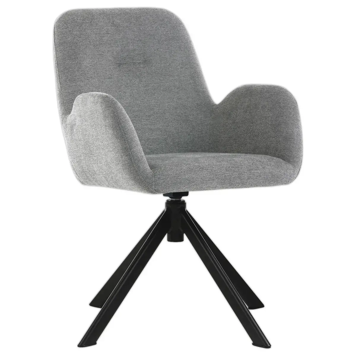 2 Fauteuil Chin&eacute; Gris avec Dossier Hautc- Pieds Pyramidal M - GENERIQUE 