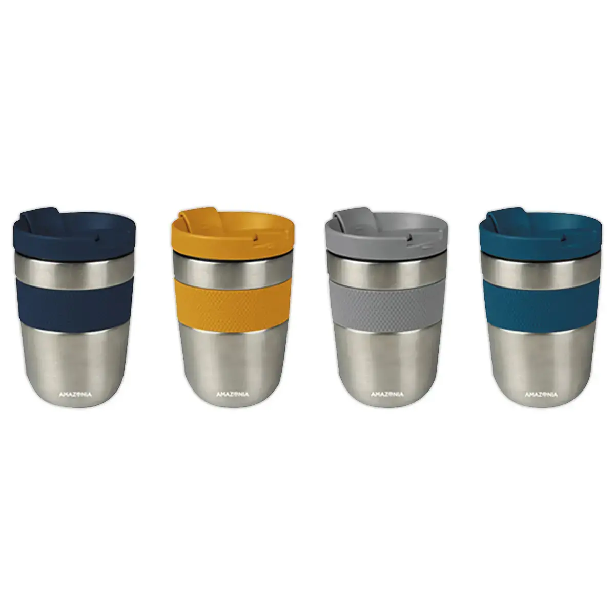 Mug isotherme coloré double paroi en inox 25cl coloris assortis