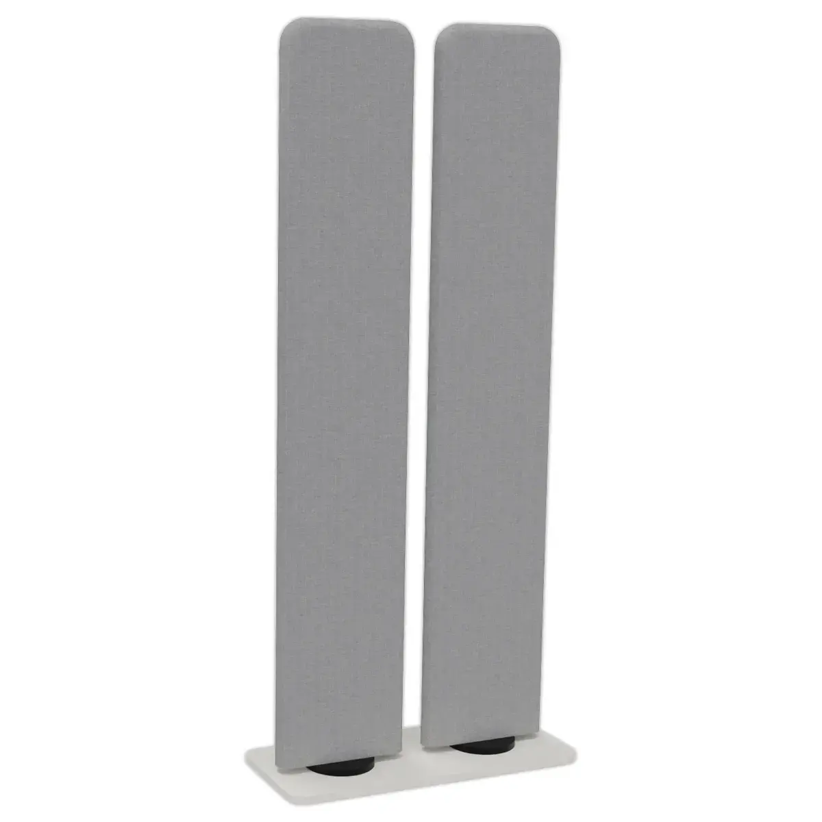 Double cloison acoustique rotative tissu gris pied
