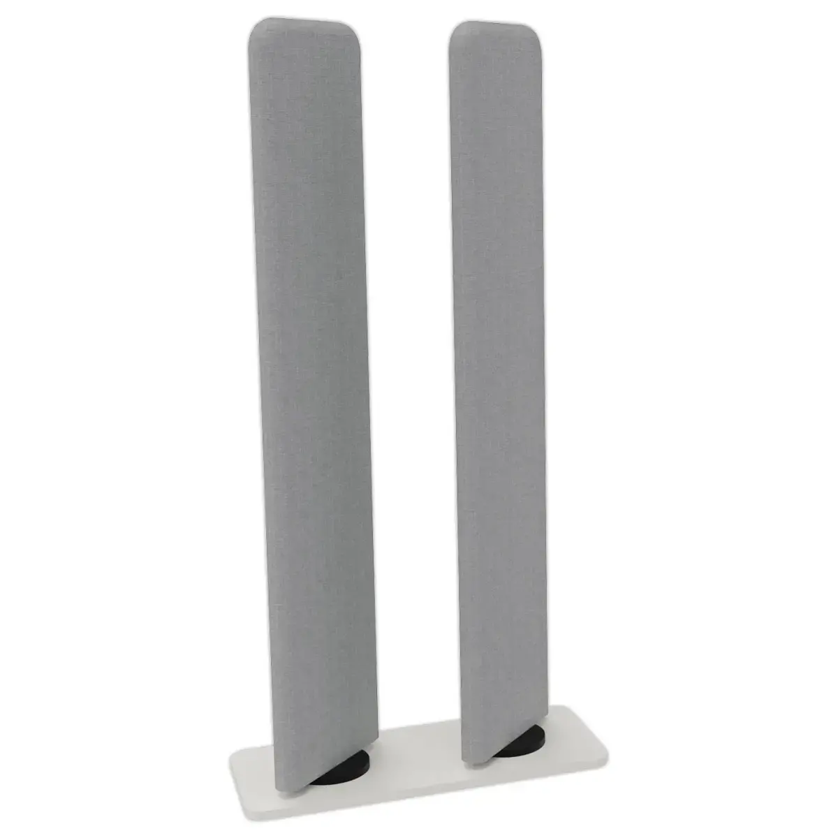 Double cloison acoustique rotative tissu gris pied