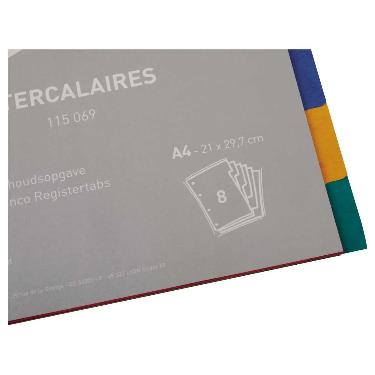 Jeu d'intercalaires A4 souple 8 onglets - FIDUCIAL