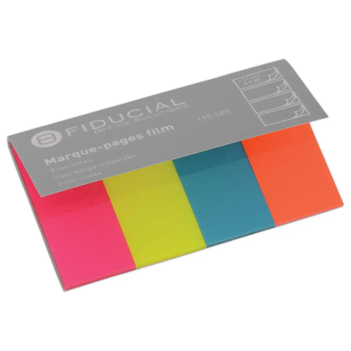 Marque-pages 2 x 4,5 cm - 4 couleurs vives - Fiducial