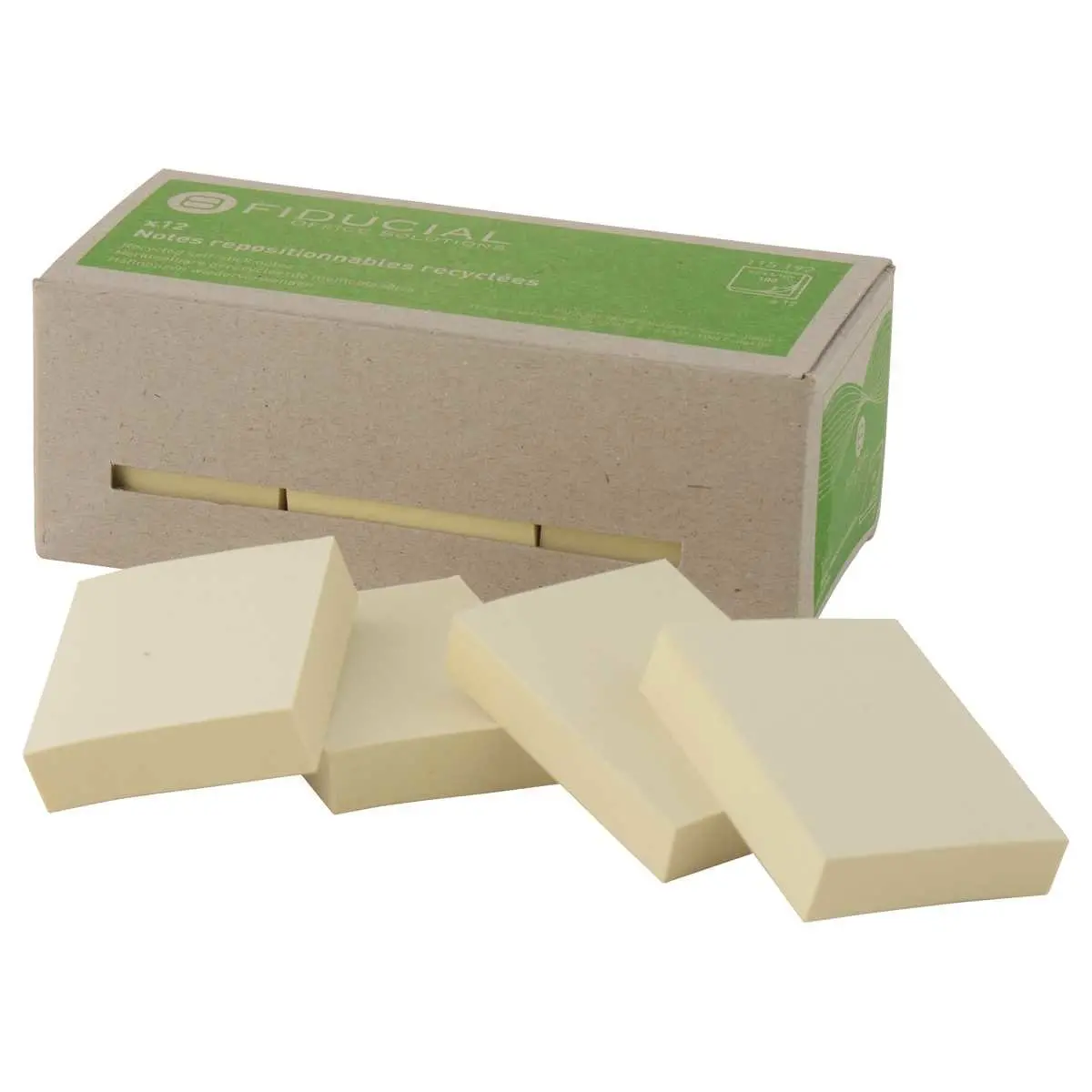 12 Blocs de notes repositionnables et recyclées - 38x51 mm - FIDUCIAL