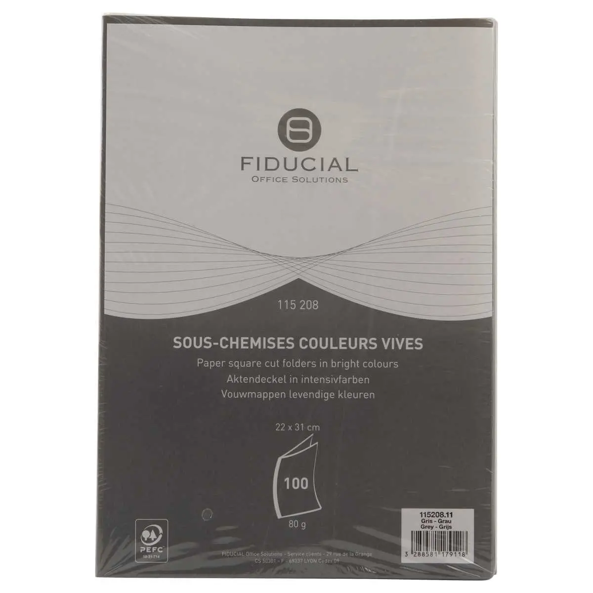100 Sous-chemises - 22x31 cm - 80g - Gris