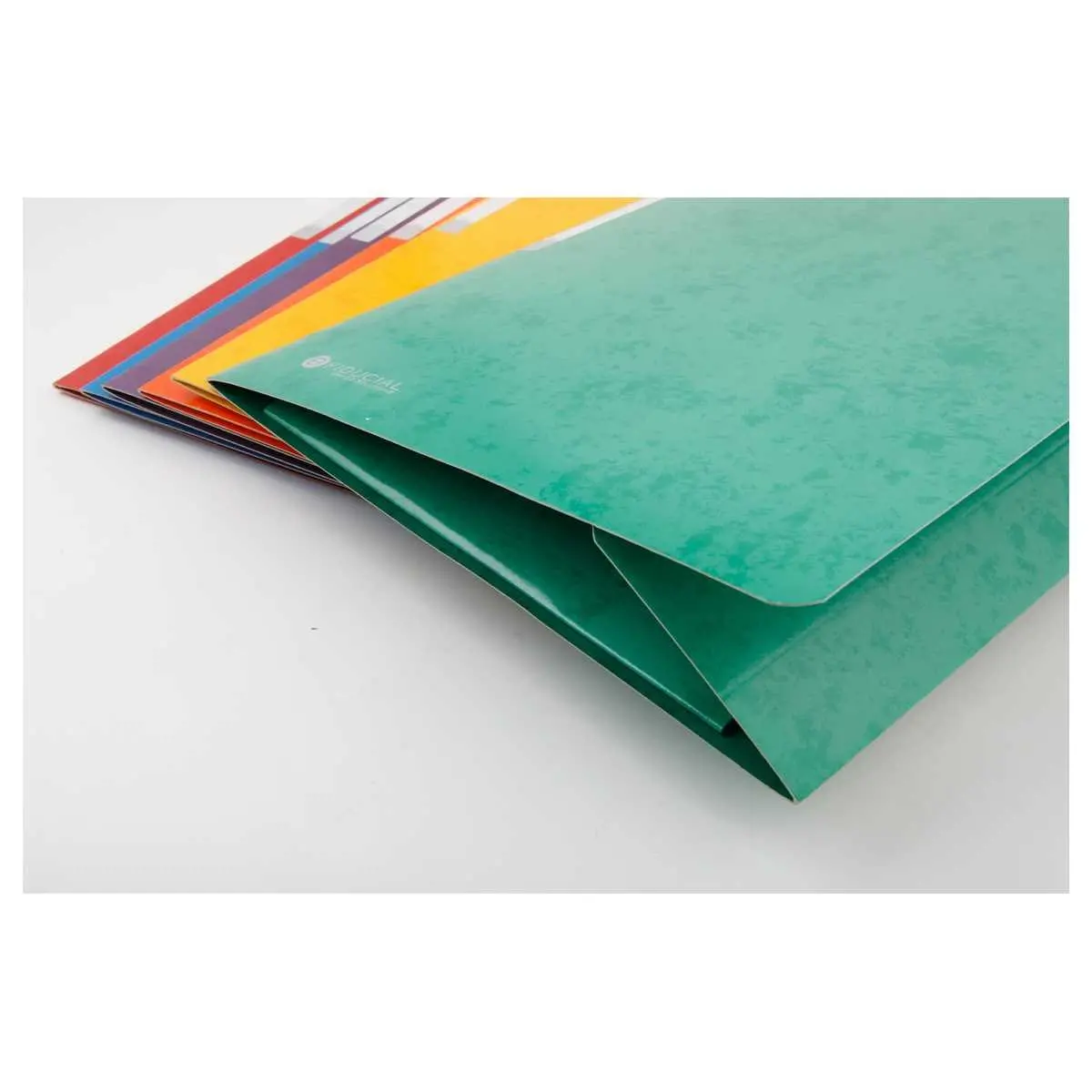 10 Chemises 3 rabats &agrave; &eacute;lastiques - Carte lustr&eacute;e 450 g - Dos 1,5 cm 