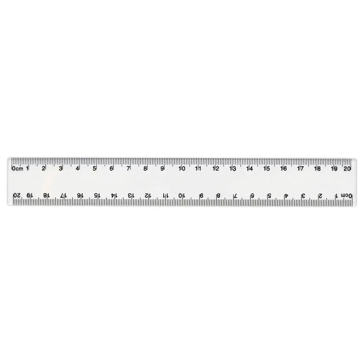 Règle de bureau double en plastique - 20 cm