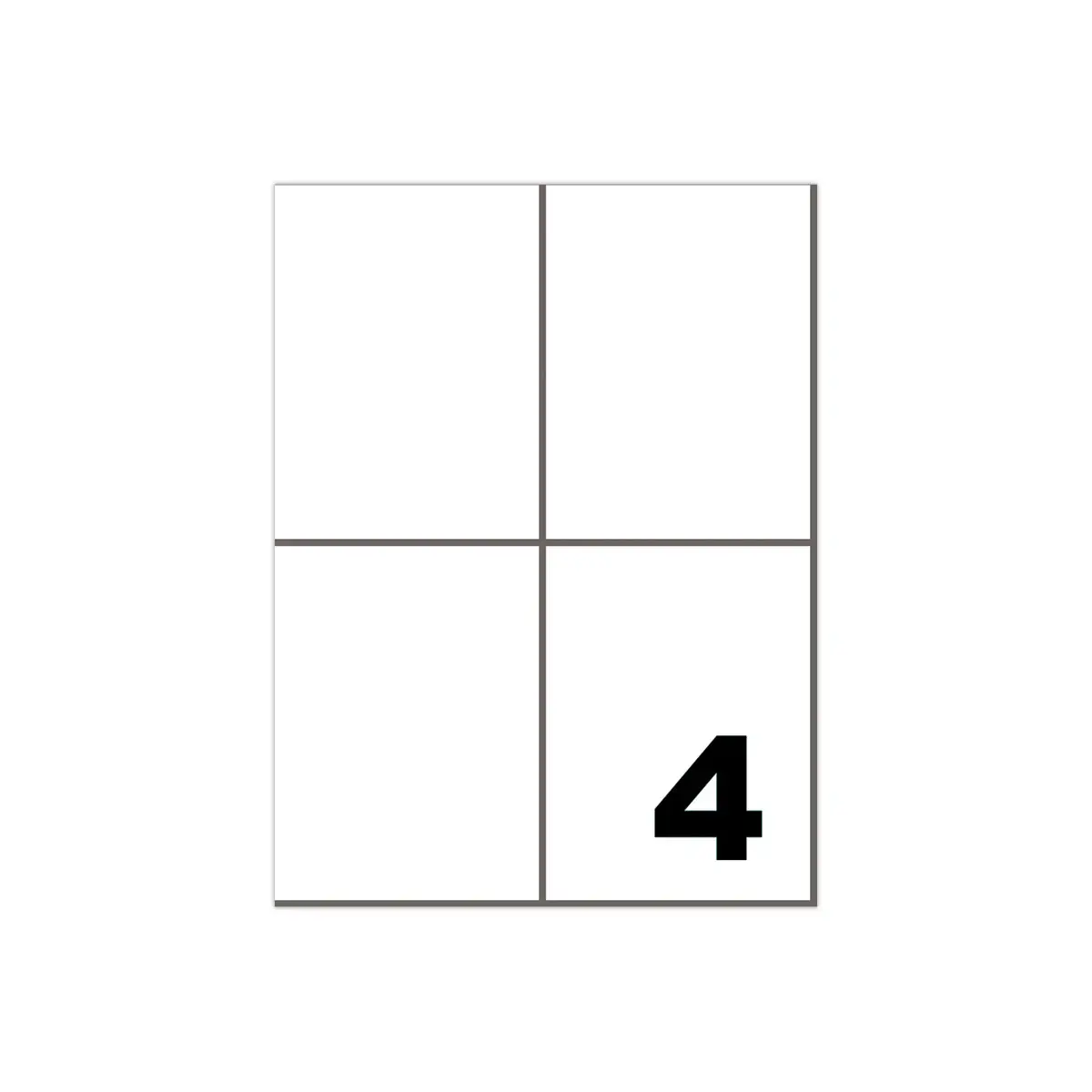 100 Planches de 4 &eacute;tiquettes &agrave; coins carr&eacute;s - 105 x 148,5 mm - FIDUCIAL OFFICE SOLUTIONS 