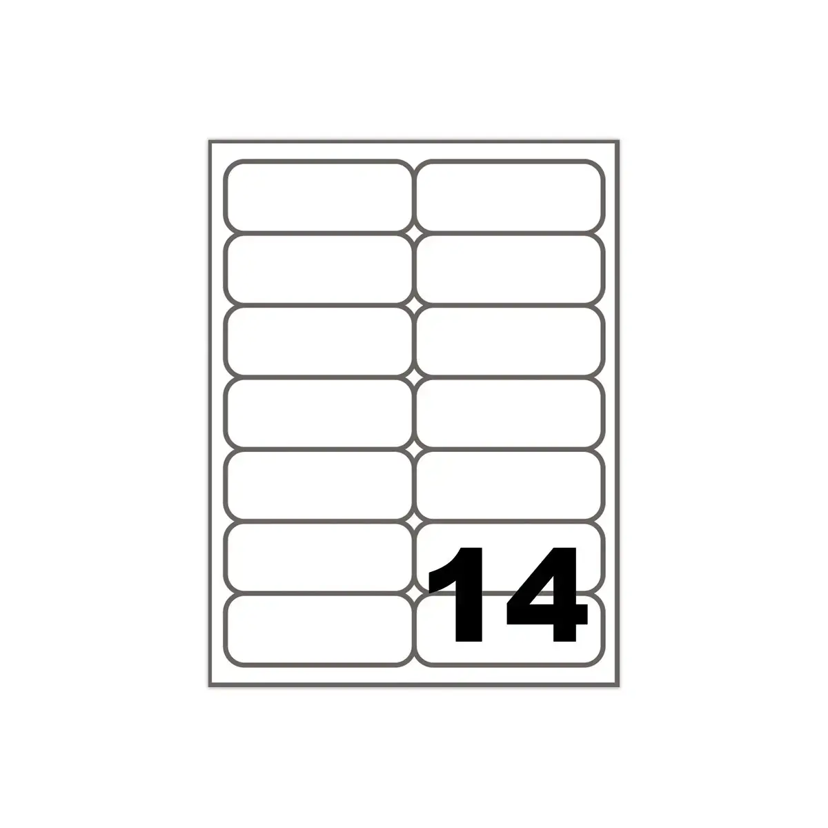 100 Planches d'étiquettes FIDUCIAL coins ronds 99,1 x38,1mm 1400 étiq/bte