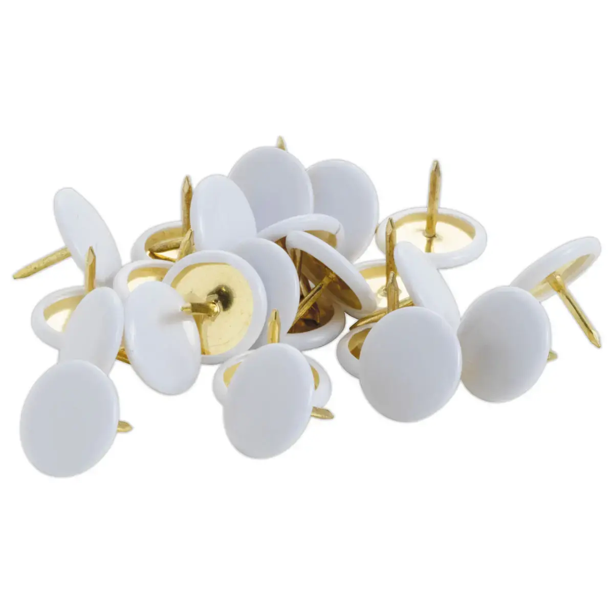 100 Punaises t&ecirc;te capsul&eacute;e blanche - acier 