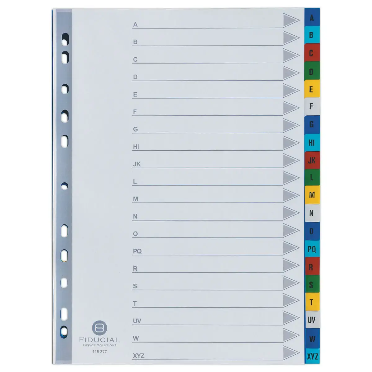 Jeu d'intercalaires alphabétiques FIDUCIAL polypropylène couleur A4