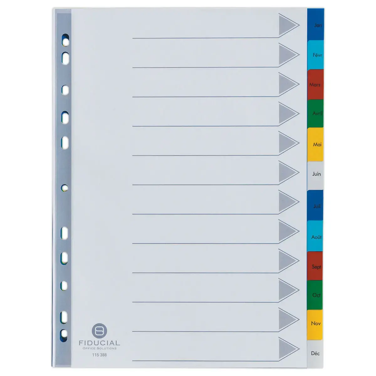 Jeu d'intercalaires mensuels A4 - 12 touches - FIDUCIAL