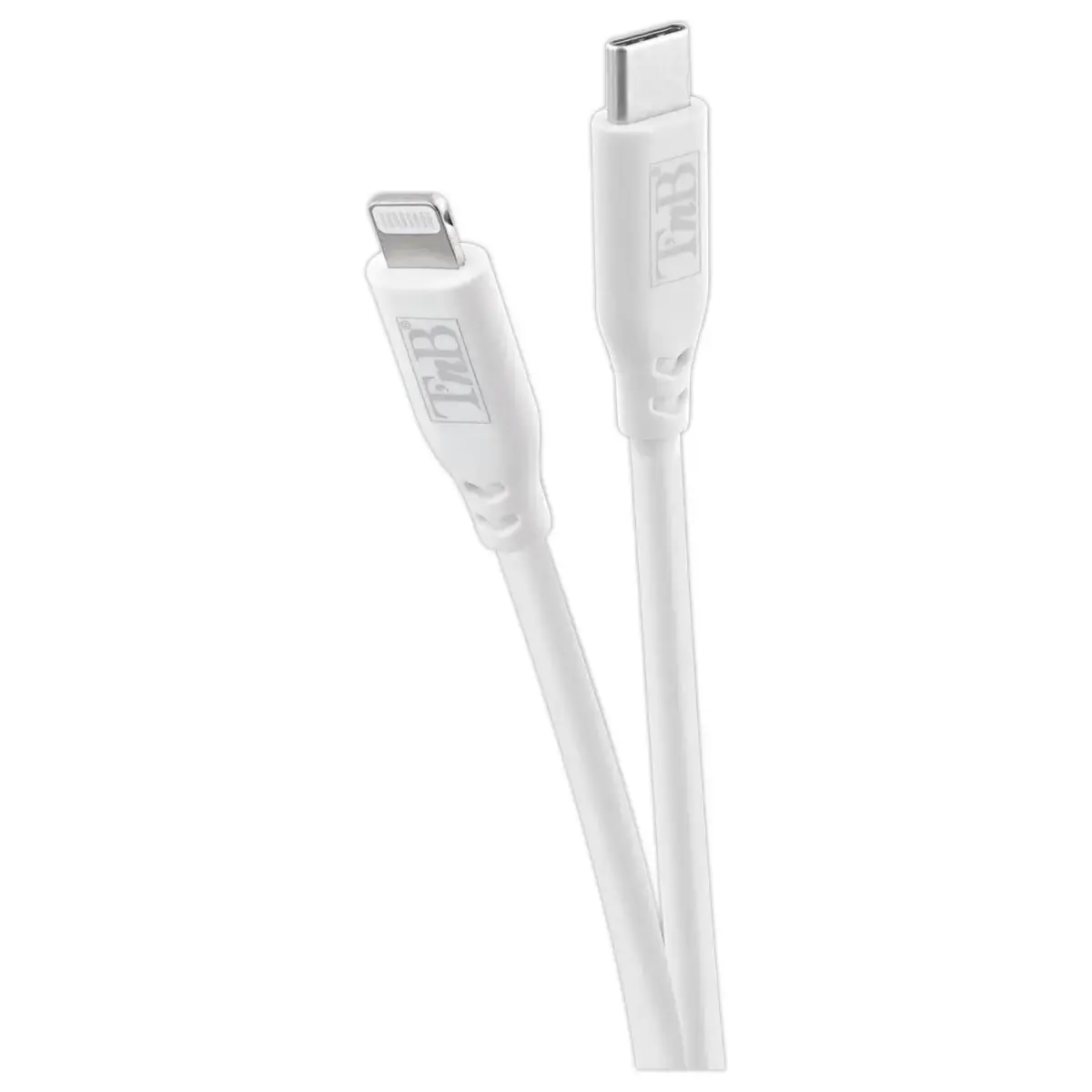 C&acirc;ble USB-C / Lightning - Silicone - Blanc - T'NB 