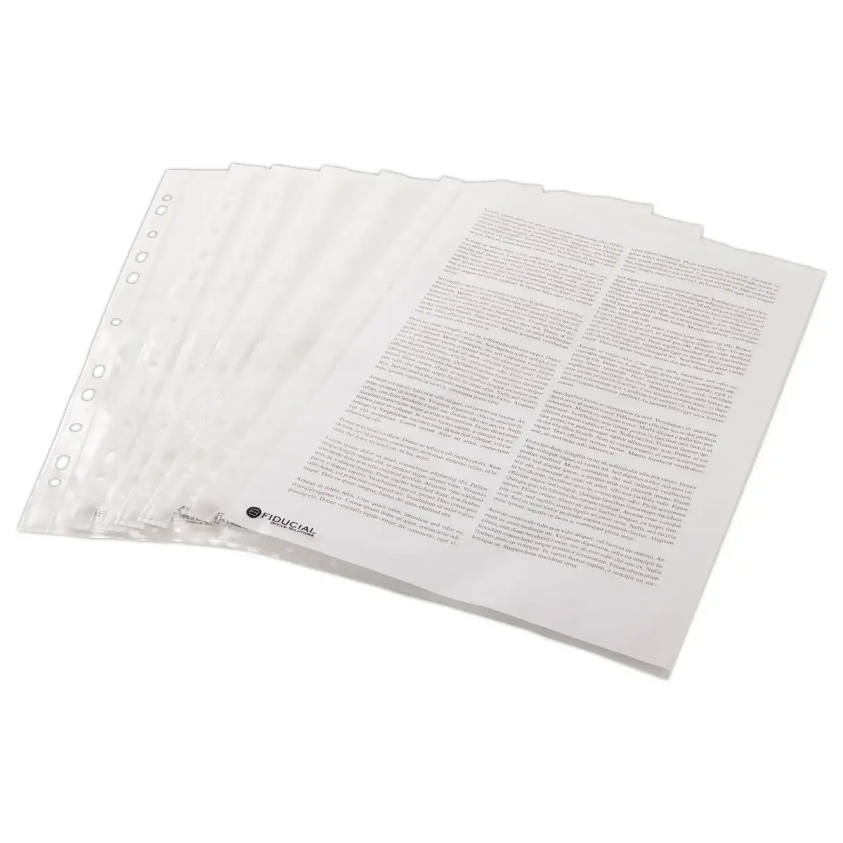 100 Pochettes perfor&eacute;es  en polypropyl&egrave;ne 6,5/100e lisse - FIDUCIAL 