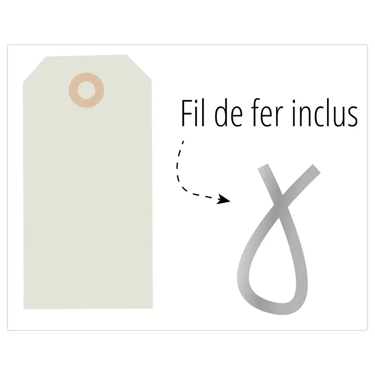 1000 Etiquettes am&eacute;ricaines &agrave; &oelig;illet + fil de fer 100 x 51 mm 
